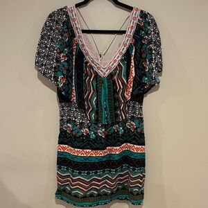 Flying tomato embroidered bohemian dress